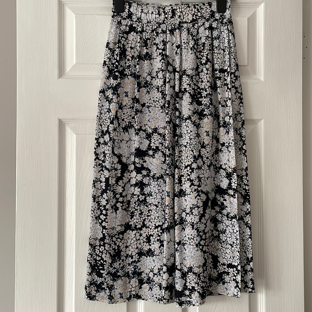 Floral silk culottes